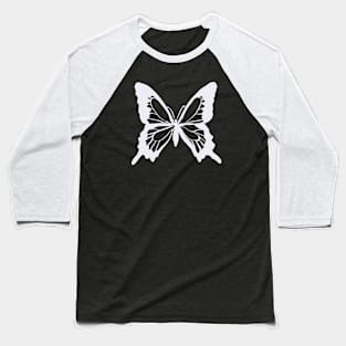 White Butterfly Baseball T-Shirt